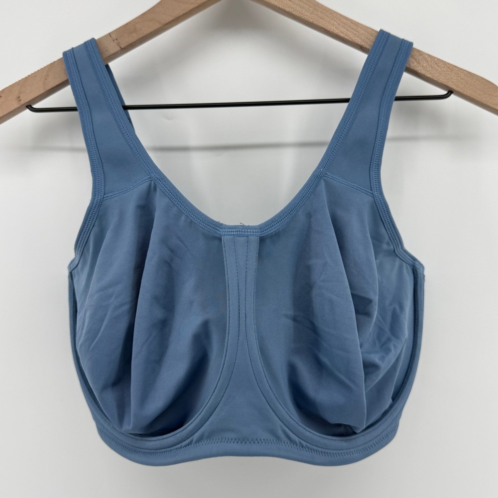Wacoal 855170 Simone Sport Underwire Bra Blue 34H Full Coverage Unlined Active